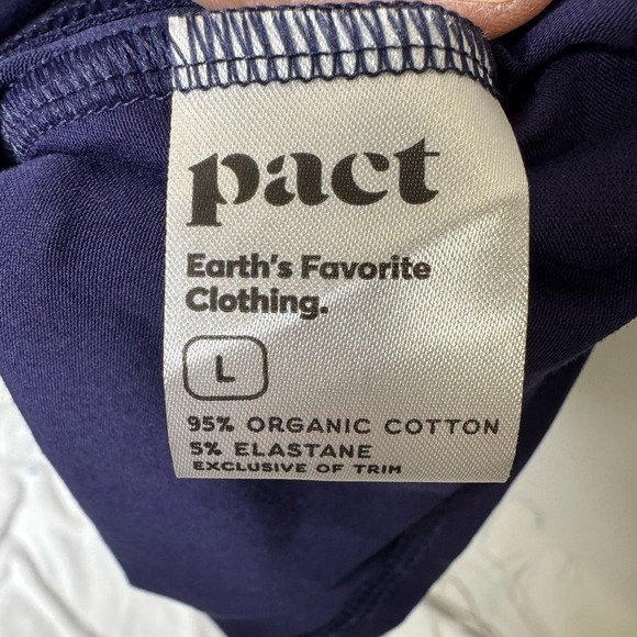 Pact Womens Fit & Flare Crossover Dress Sz L Organic Cotton  Sustainable Capsule - Picture 2 of 12